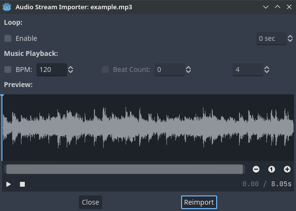 Advanced dialog when double-clicking a Ogg Vorbis or MP3 file in the FileSystem dock