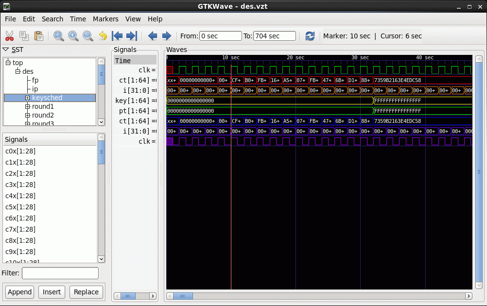 GTKWave running under Linux.