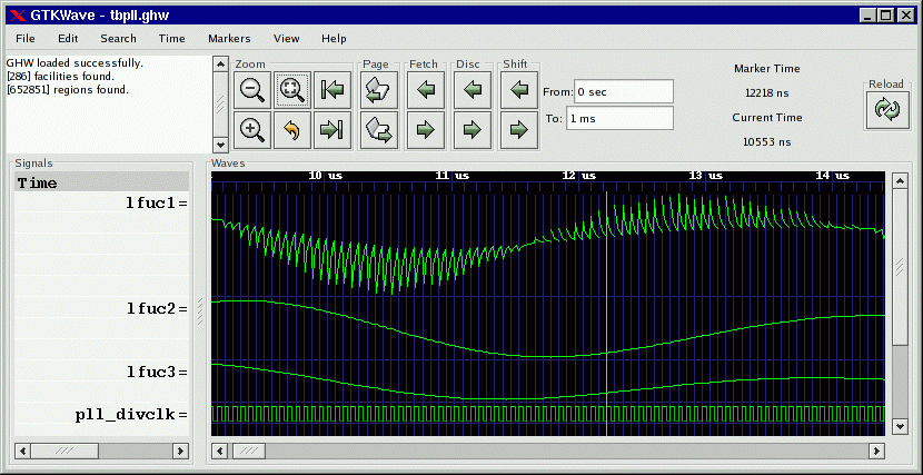 The GTKWave main window