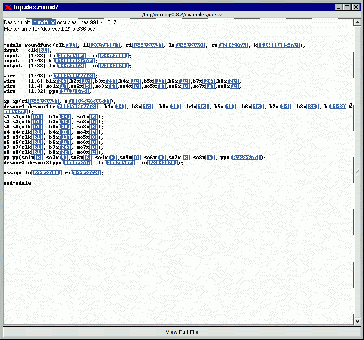 Source code annotated by RTLBrowse