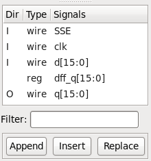 Verilog I/O and type information in SST frame